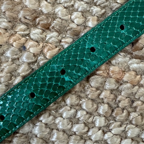 Vintage Green Genuine Snakeskin Belt - Picture 2 of 9